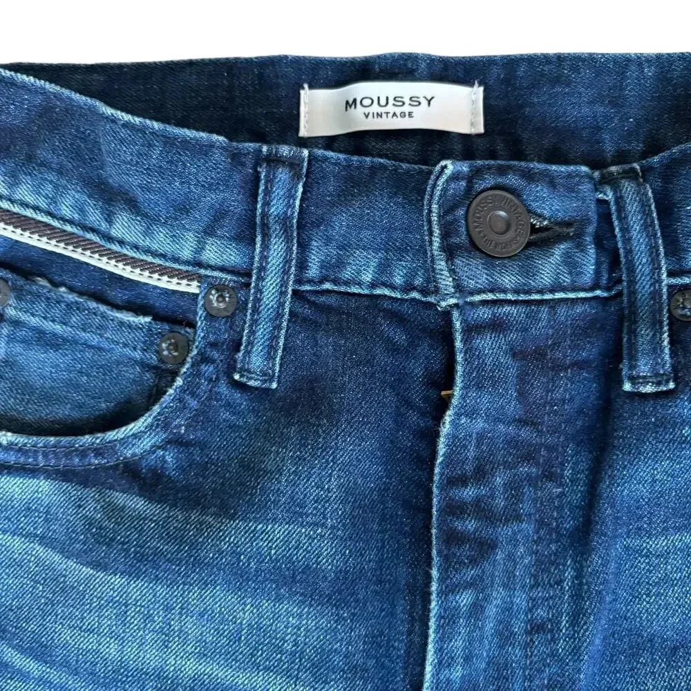 Moussy Vintage Emma Cropped Flare Jeans in Dark Wash Size 25 - Picture 4 of 8